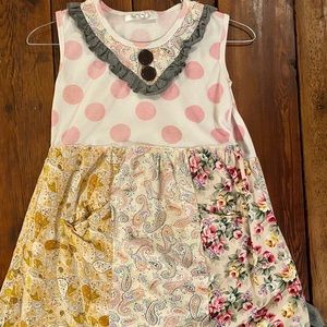 Boutique dress & bell bottom set girls size 6X.